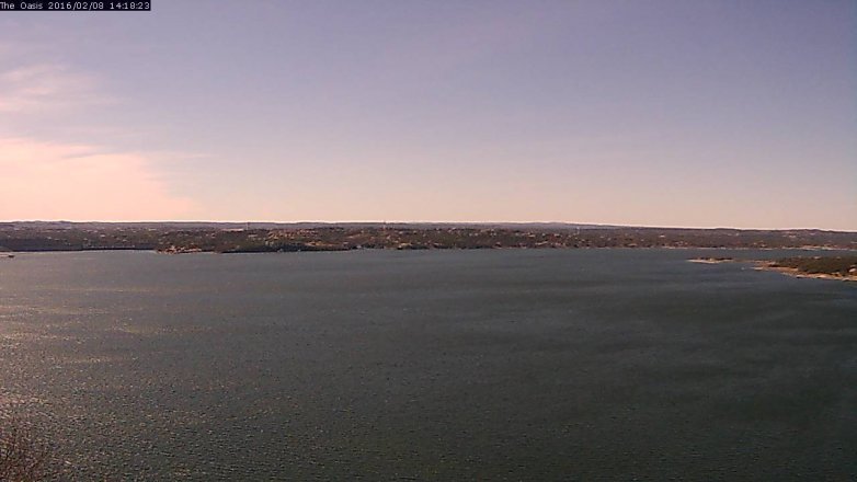 Lake Travis webcam, February 8, 2016 1:25 PM CT