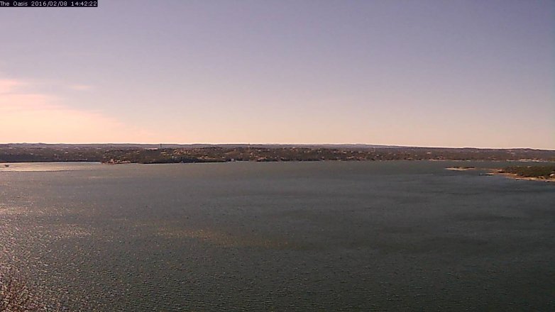 Lake Travis webcam, February 8, 2016 1:50 PM CT