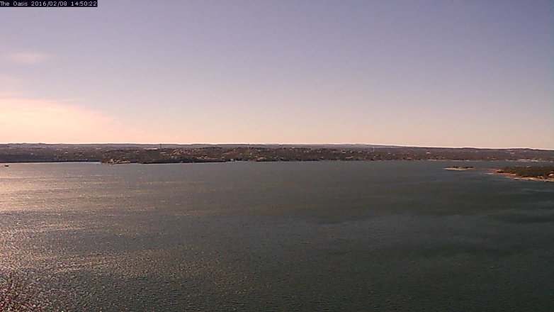 Lake Travis webcam, February 8, 2016 1:55 PM CT