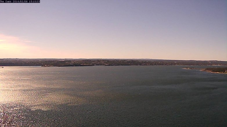 Lake Travis webcam, February 8, 2016 2:15 PM CT
