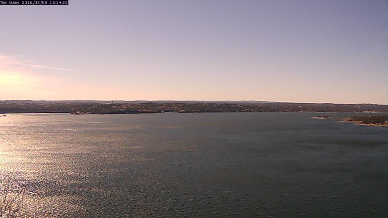 Lake Travis webcam, February 8, 2016 2:20 PM CT