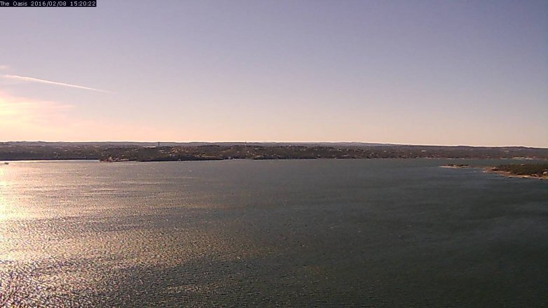 Lake Travis webcam, February 8, 2016 2:25 PM CT