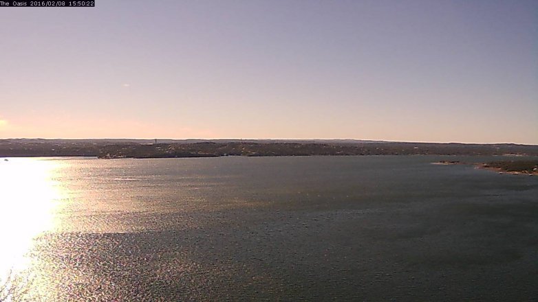 Lake Travis webcam, February 8, 2016 2:55 PM CT