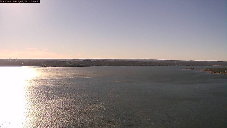 Lake Travis webcam, February 8, 2016 3:20 PM CT