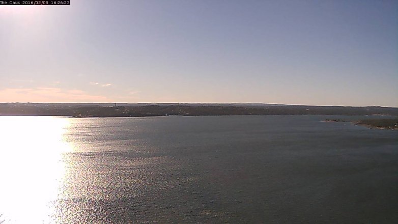 Lake Travis webcam, February 8, 2016 3:35 PM CT