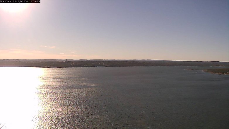 Lake Travis webcam, February 8, 2016 3:40 PM CT