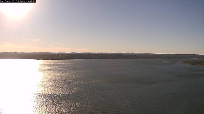 Lake Travis webcam, February 8, 2016 3:50 PM CT