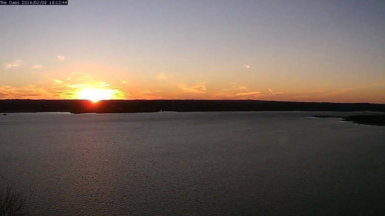 Lake Travis webcam, February 8, 2016 5:20 PM CT