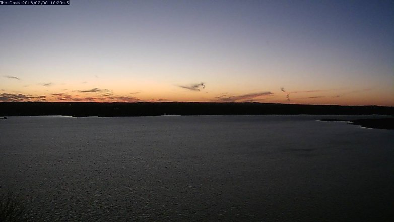 Lake Travis webcam, February 8, 2016 5:35 PM CT