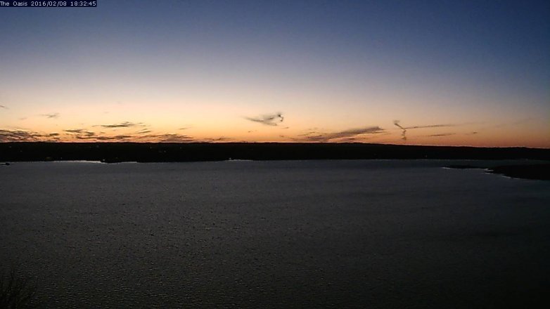 Lake Travis webcam, February 8, 2016 5:40 PM CT