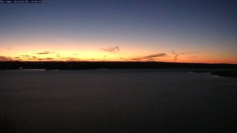 Lake Travis webcam, February 8, 2016 5:45 PM CT