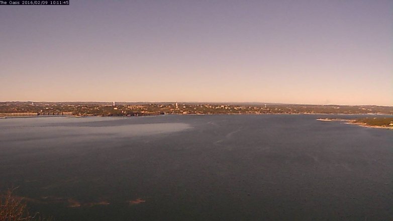 Lake Travis webcam, February 9, 2016 9:20 AM CT