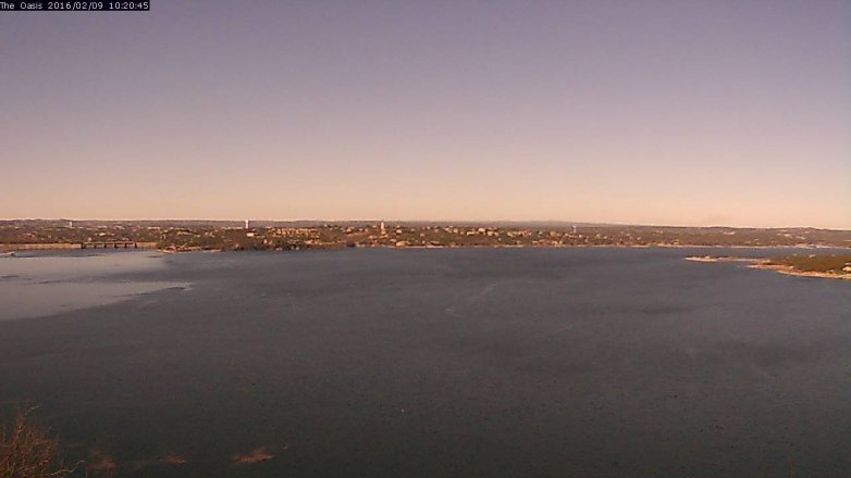 Lake Travis webcam, February 9, 2016 9:30 AM CT