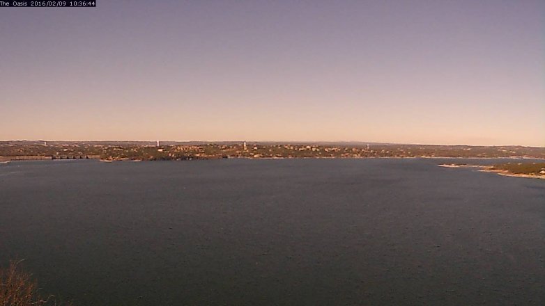 Lake Travis webcam, February 9, 2016 9:40 AM CT