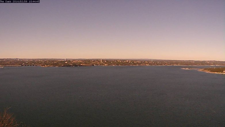 Lake Travis webcam, February 9, 2016 9:50 AM CT