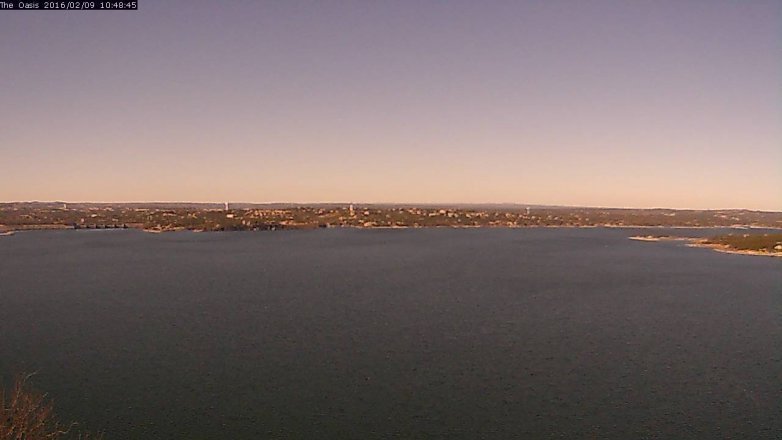 Lake Travis webcam, February 9, 2016 9:55 AM CT