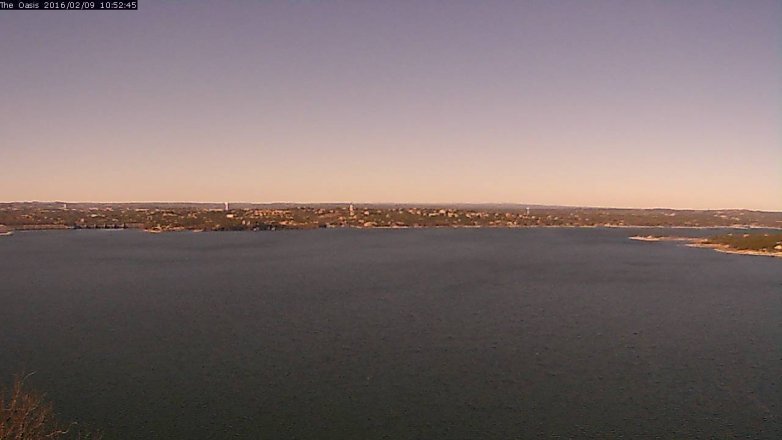 Lake Travis webcam, February 9, 2016 10:00 AM CT