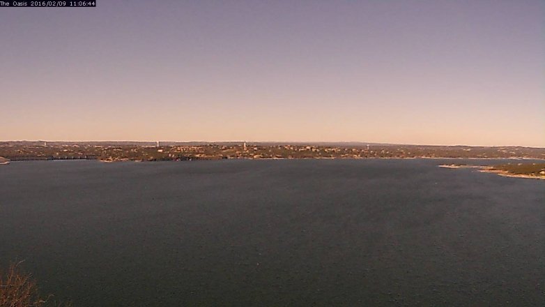Lake Travis webcam, February 9, 2016 10:10 AM CT