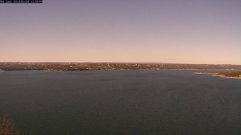 Lake Travis webcam, February 9, 2016 10:35 AM CT
