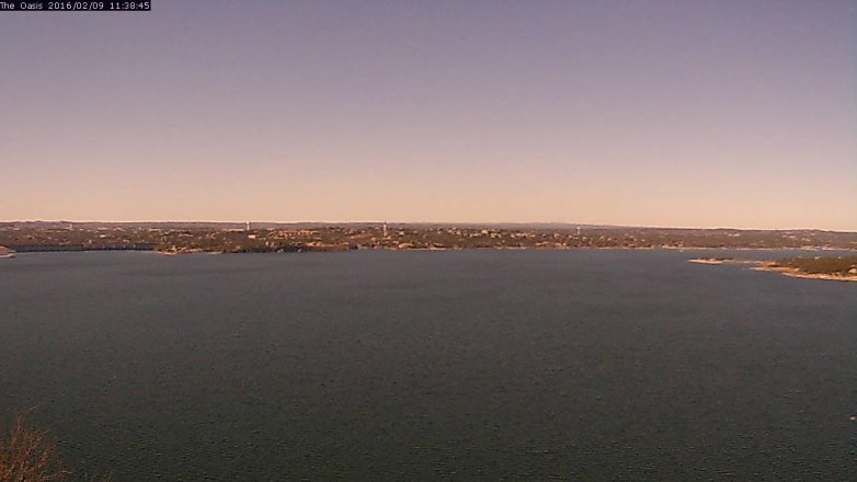 Lake Travis webcam, February 9, 2016 10:45 AM CT