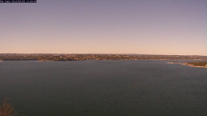 Lake Travis webcam, February 9, 2016 10:50 AM CT