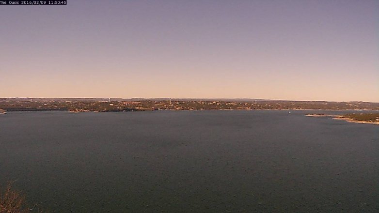 Lake Travis webcam, February 9, 2016 10:55 AM CT