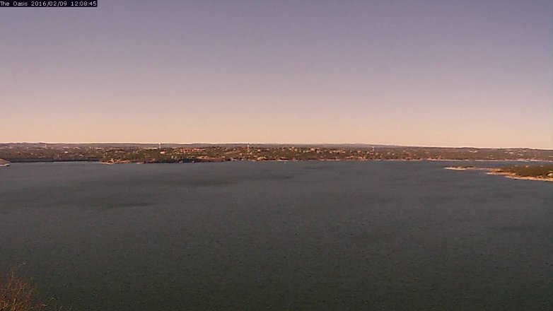 Lake Travis webcam, February 9, 2016 11:15 AM CT