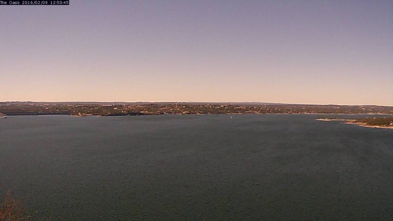 Lake Travis webcam, February 9, 2016 11:55 AM CT