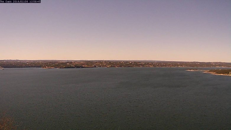 Lake Travis webcam, February 9, 2016 12:05 PM CT