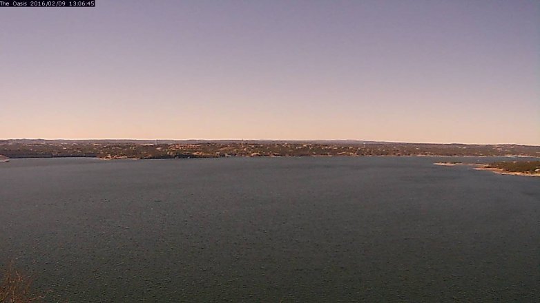 Lake Travis webcam, February 9, 2016 12:10 PM CT