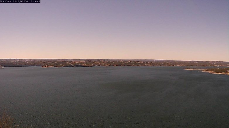 Lake Travis webcam, February 9, 2016 12:20 PM CT