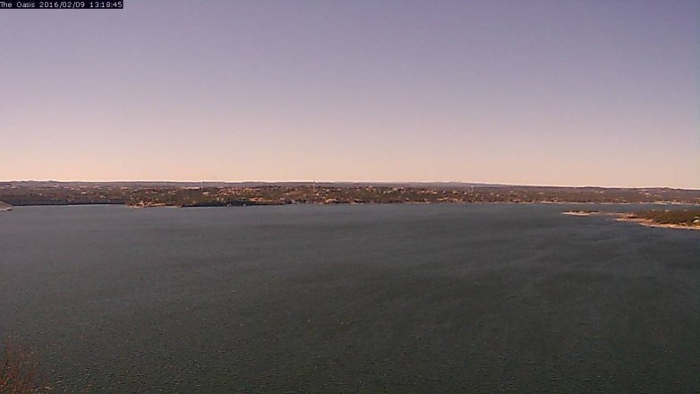 Lake Travis webcam, February 9, 2016 12:25 PM CT