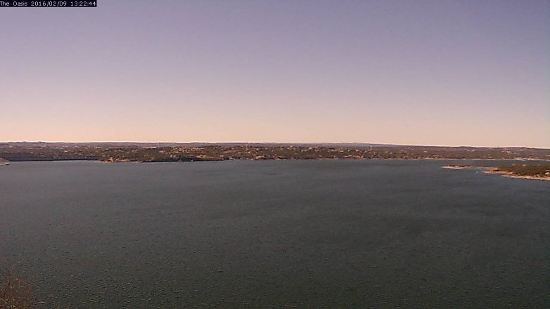 Lake Travis webcam, February 9, 2016 12:30 PM CT