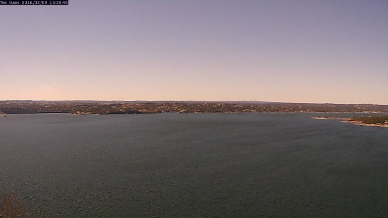 Lake Travis webcam, February 9, 2016 12:35 PM CT