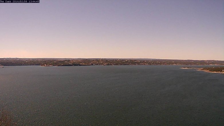 Lake Travis webcam, February 9, 2016 12:50 PM CT