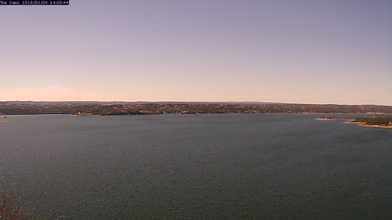 Lake Travis webcam, February 9, 2016 1:05 PM CT