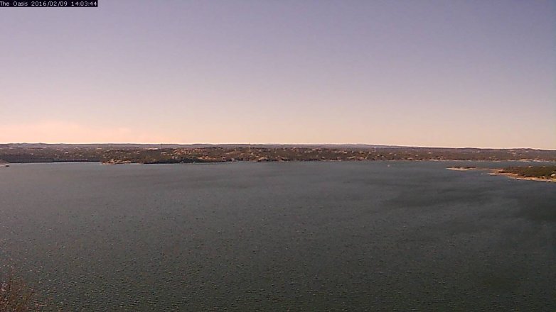 Lake Travis webcam, February 9, 2016 1:10 PM CT