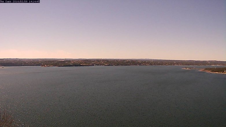 Lake Travis webcam, February 9, 2016 1:20 PM CT