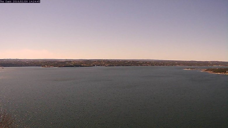 Lake Travis webcam, February 9, 2016 1:30 PM CT