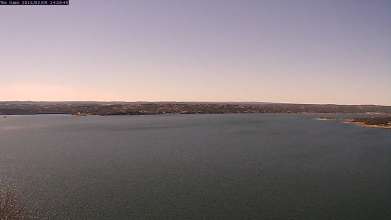 Lake Travis webcam, February 9, 2016 1:35 PM CT