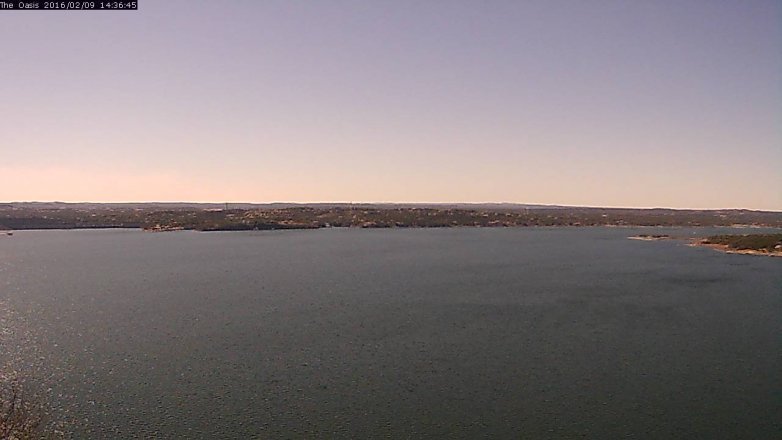 Lake Travis webcam, February 9, 2016 1:45 PM CT