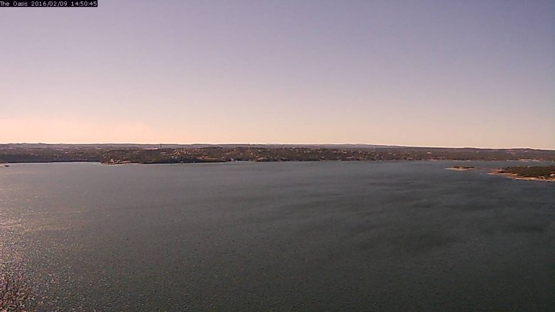 Lake Travis webcam, February 9, 2016 1:55 PM CT