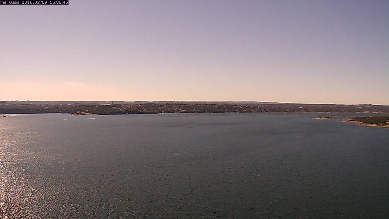 Lake Travis webcam, February 9, 2016 2:10 PM CT