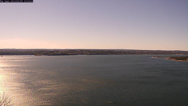 Lake Travis webcam, February 9, 2016 2:25 PM CT