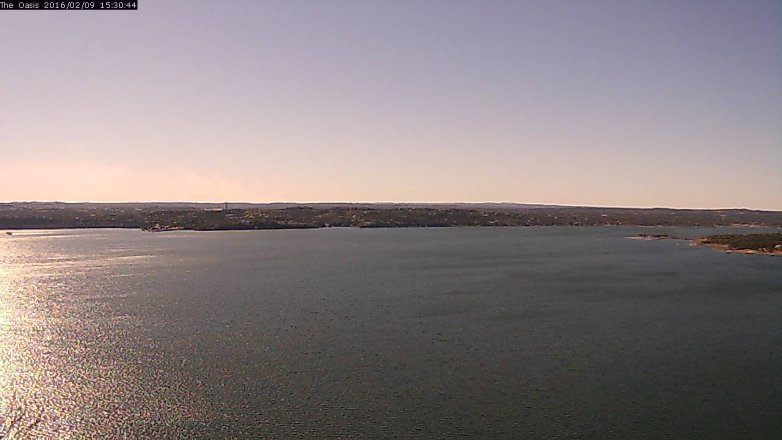 Lake Travis webcam, February 9, 2016 2:35 PM CT