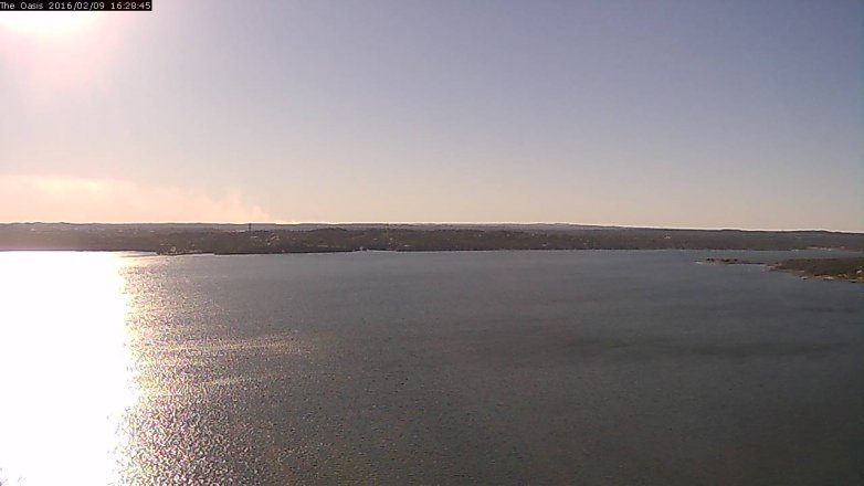 Lake Travis webcam, February 9, 2016 3:35 PM CT