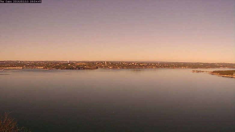 Lake Travis webcam, February 10, 2016 9:00 AM CT