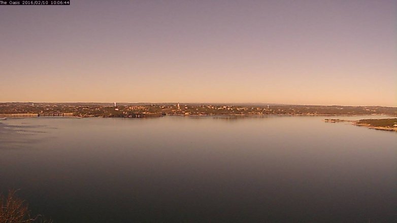 Lake Travis webcam, February 10, 2016 9:15 AM CT
