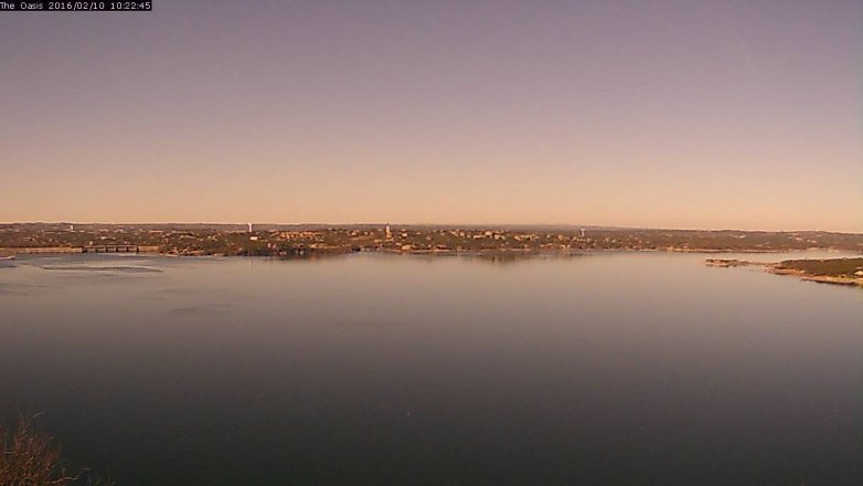 Lake Travis webcam, February 10, 2016 9:30 AM CT