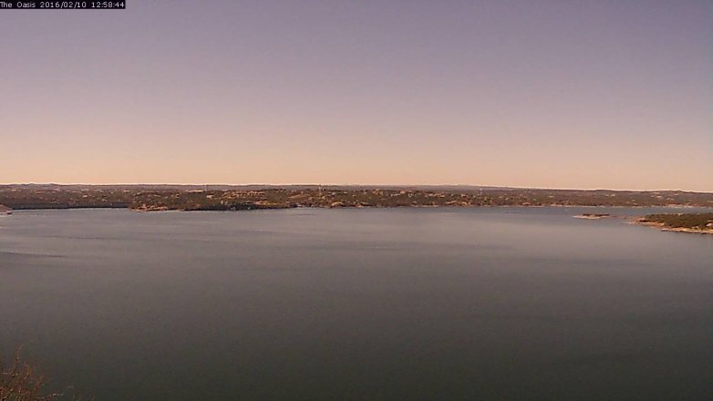 Lake Travis webcam, February 10, 2016 12:05 PM CT